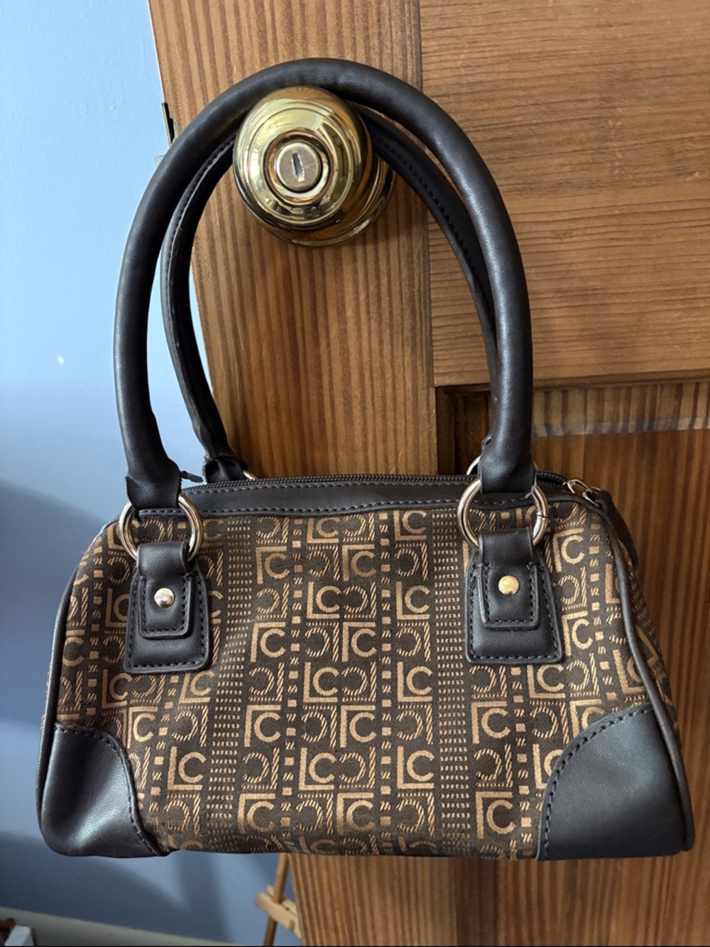 Liz Claiborne Brown Monogram Satchel